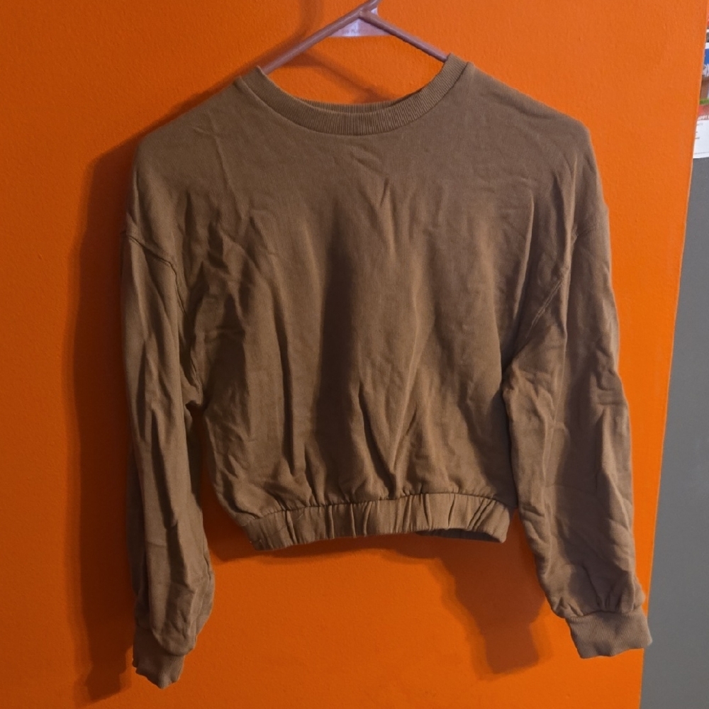Zara Brown Off-the-Shoulder Sweater
